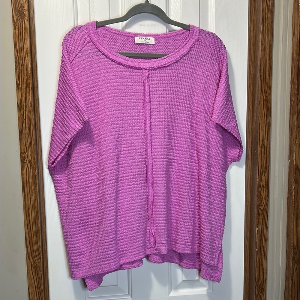 Zenana Outfitters Waffle Knit Blouse NWOT
